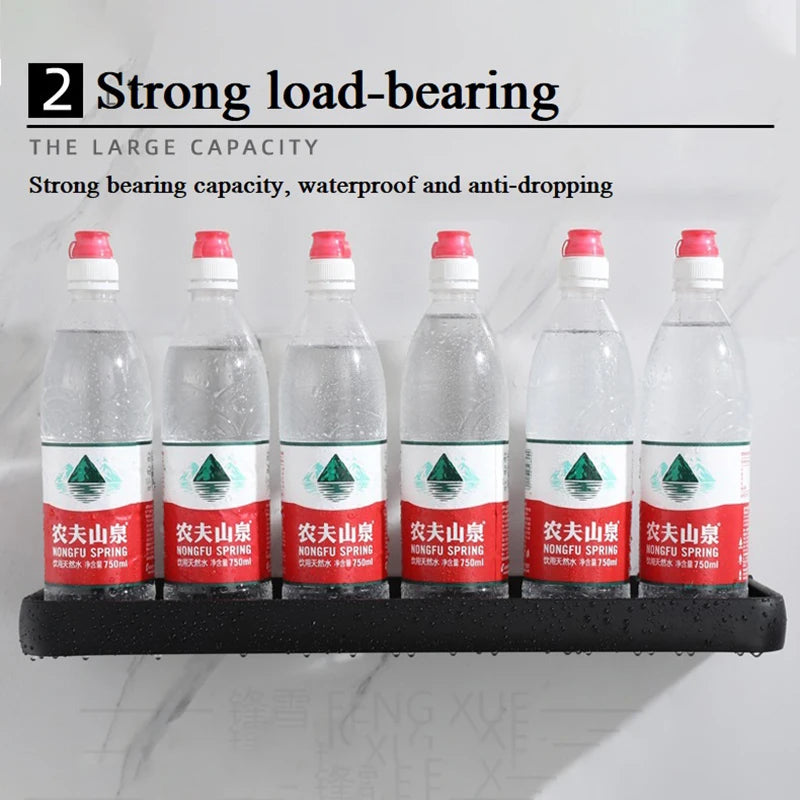 מדף רפואי אלומיניום שחור - ללא קידוח