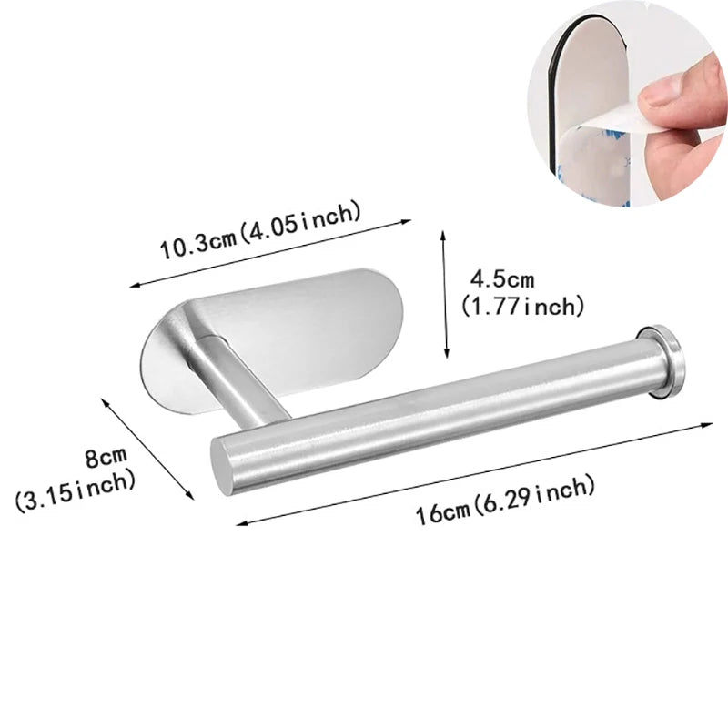 מחזיק נייר טואלט נירוסטה - התקנה ללא קידוח