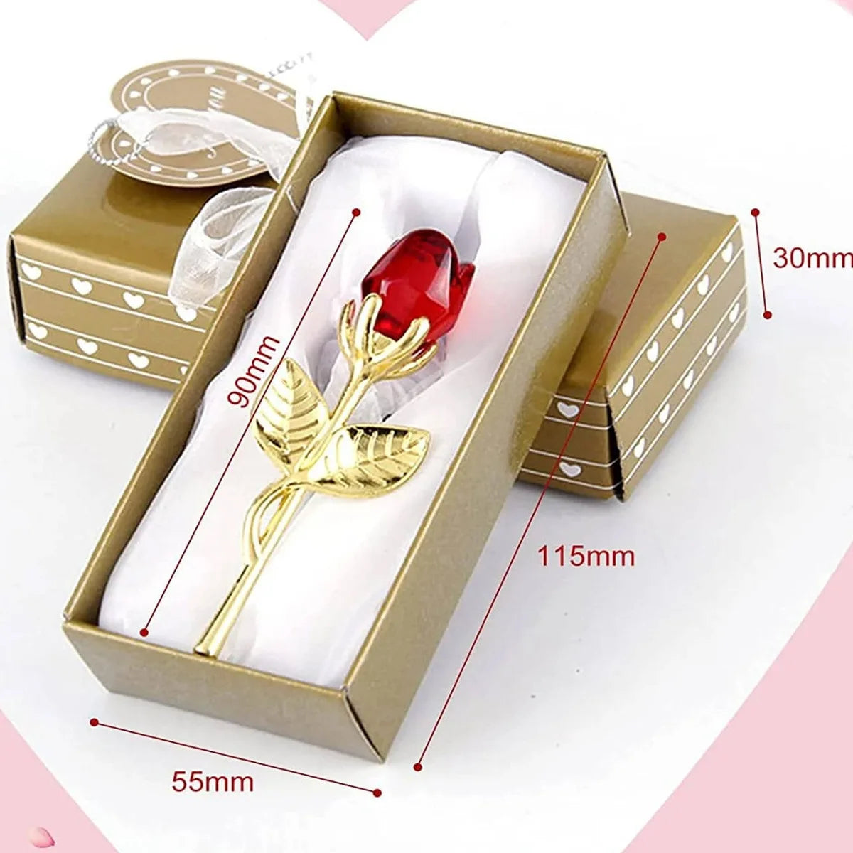 1pc זכוכית ורד מיני קריסטל פרחים מלאכותיים קישוט חדר משרד שולחן עבודה קישוט חתונה מסיבת ולנטיין יום מתנה