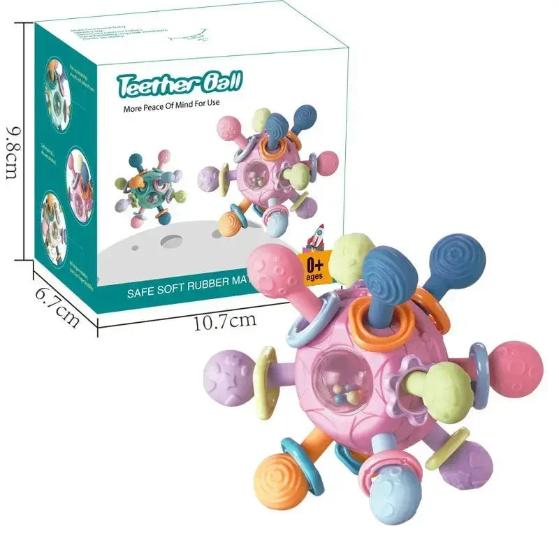 כדור רעשן מסתובב לתינוקות 0-12 חודשים - צעצוע התפתחותי