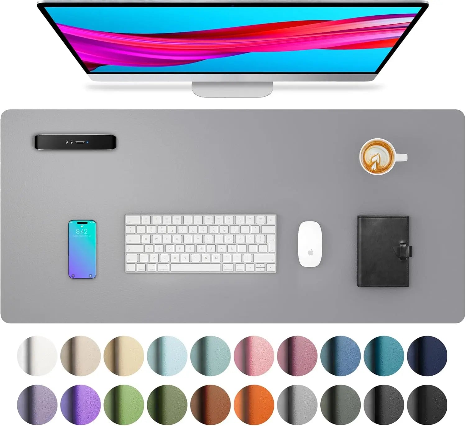 משטח שולחן ענק ומעוצב דמוי עור (PU) – פד לחם ומקלדת עמיד למים למשרד ולגיימינג 