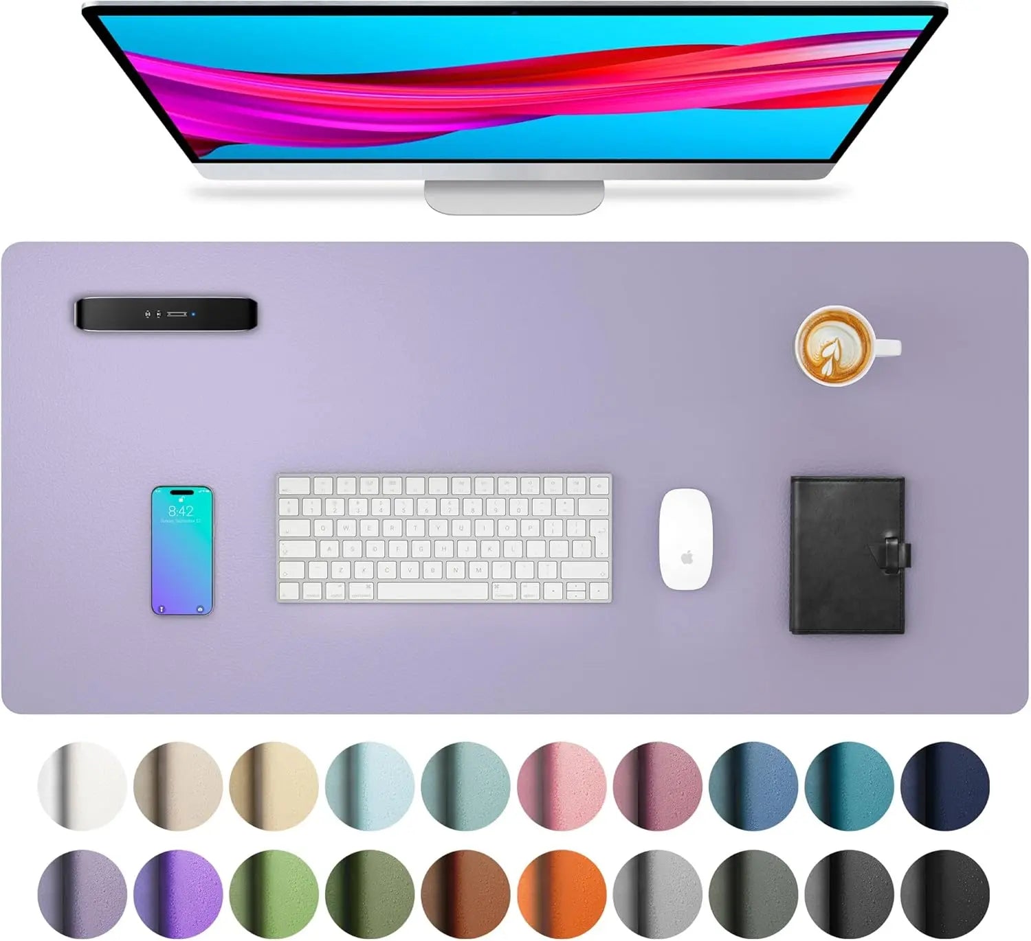 משטח שולחן ענק ומעוצב דמוי עור (PU) – פד לחם ומקלדת עמיד למים למשרד ולגיימינג 