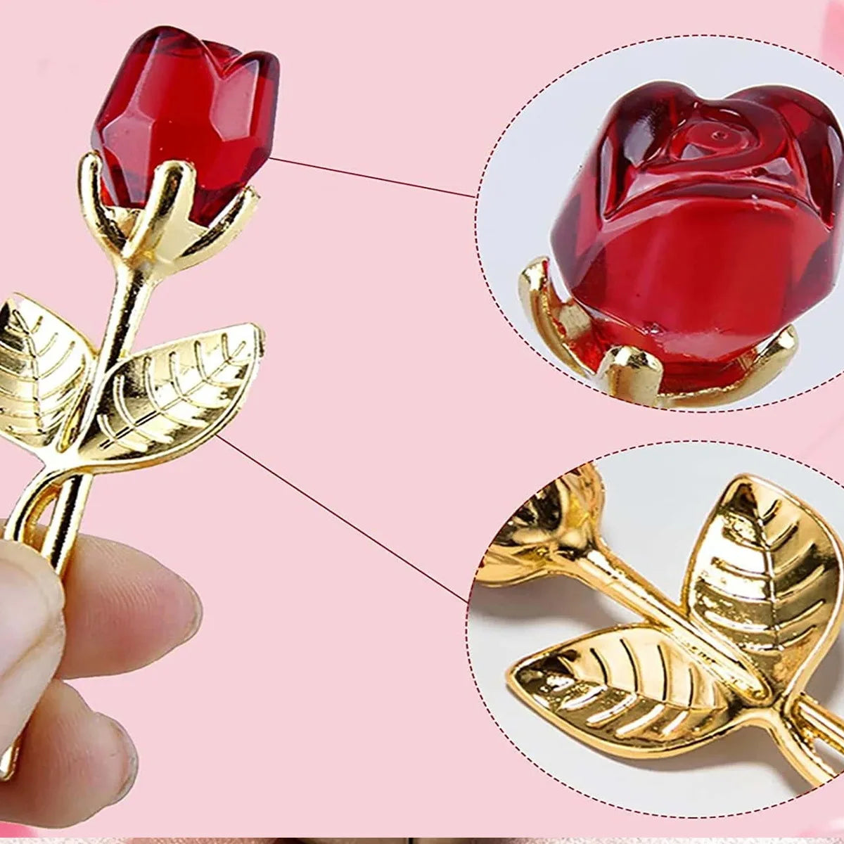 1pc זכוכית ורד מיני קריסטל פרחים מלאכותיים קישוט חדר משרד שולחן עבודה קישוט חתונה מסיבת ולנטיין יום מתנה